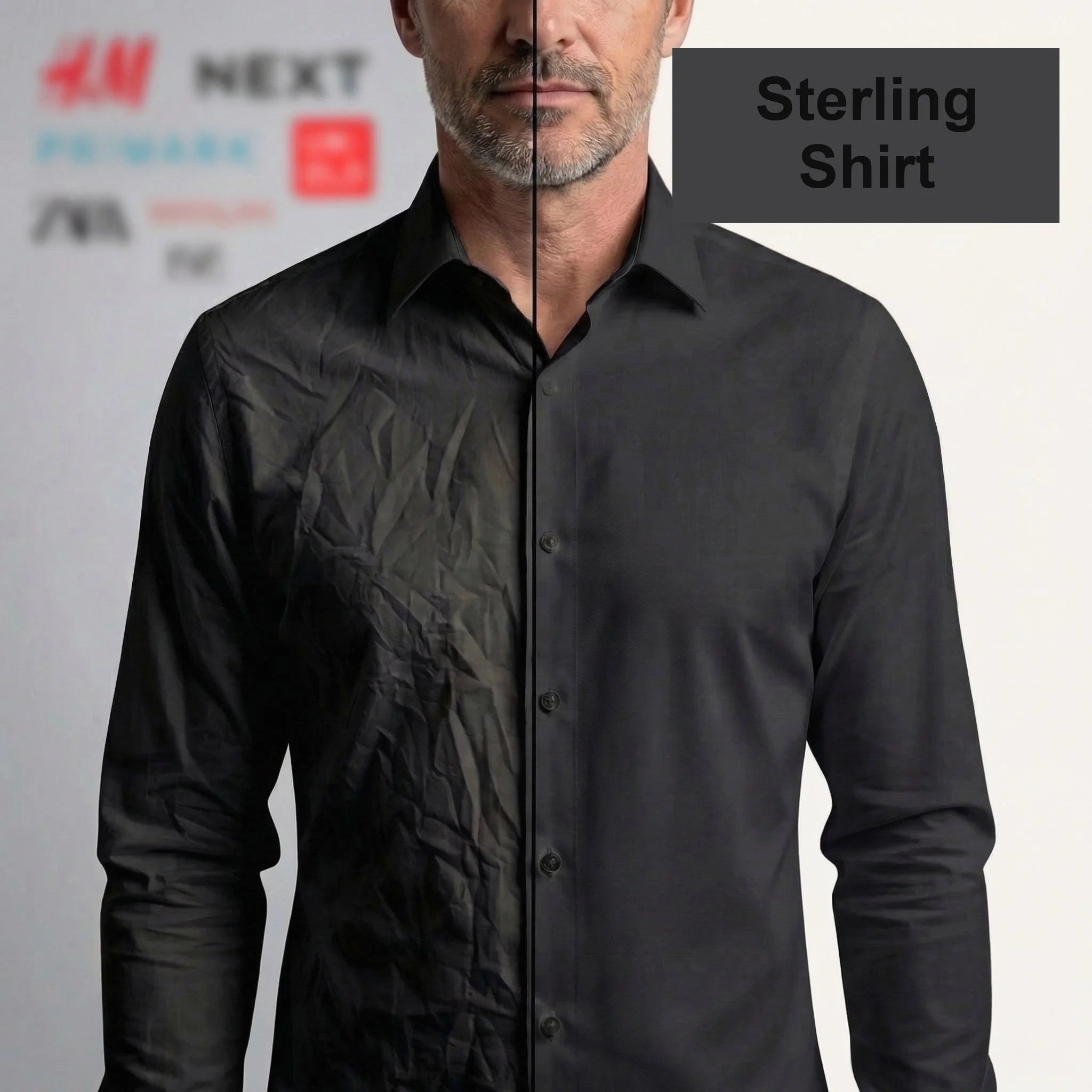 Venalondon non-iron shirt close-up collar and button detail