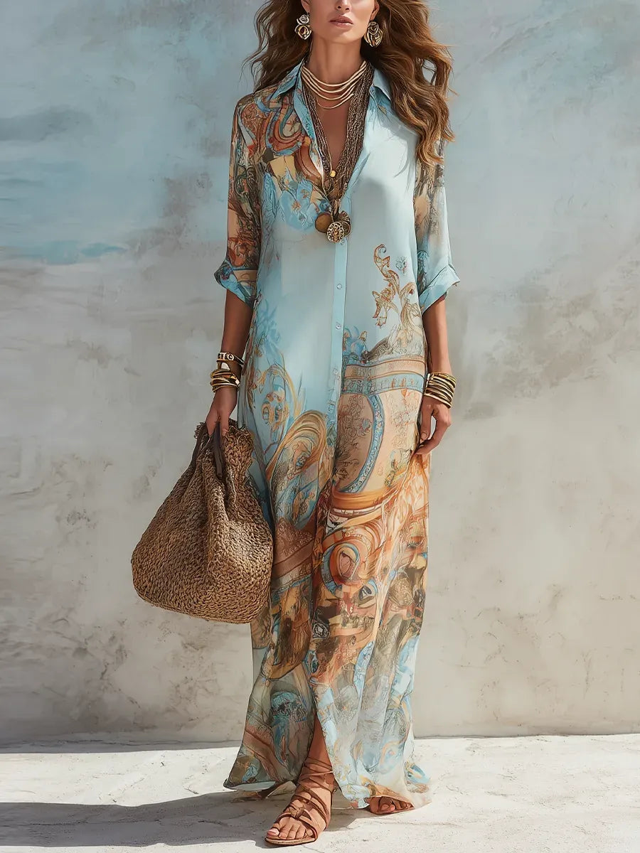 Cleo™ | Elegante Mediterrane Blousejurk